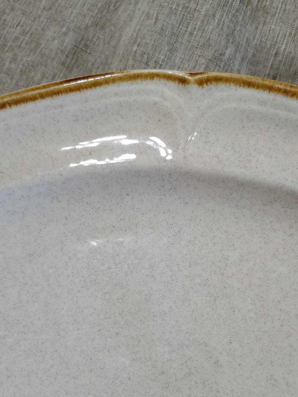 The Classics By Hearthside Stoneware Platter Tannish Cream And Brown